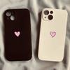 Simple Cute Love Heart Couple Phone Case For iPhone 17 16 15 14 13 12 11 Pro Max Mini SE4 7 8 Plus 17E Air Shockproof Soft Cover