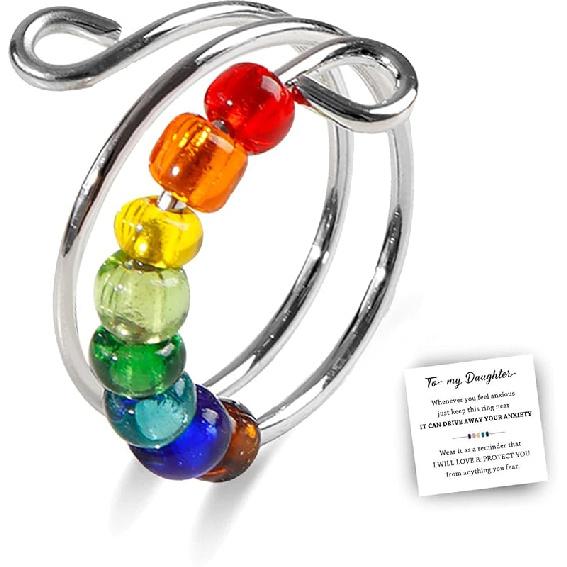 choice of all To My Daughter/Wife/Sister/Mom Fidget Ring Daughter Gifts from Mom Mother Daughter Ring Anxiety Breathe Spinner Ring for Women