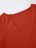 2025 Plus Size V-neck Knit Pullover: European/American Style, Autumn/Winter Women's Casual Sweater