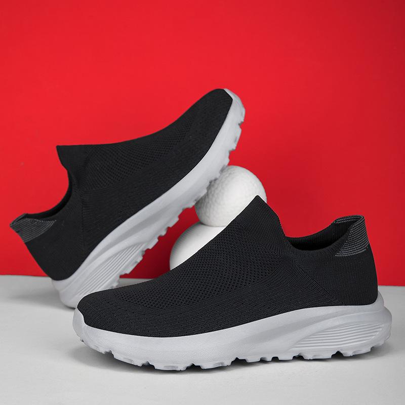 Classmate's New Men's Shoes Flying Woven Casual Shoes Overshoes Large Size Casual Shoes Socks Shoes Wide Head Shoes Sports Shoes