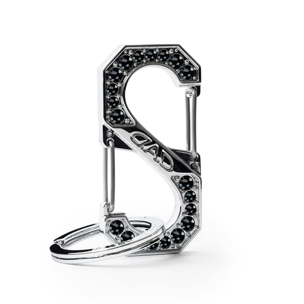 

DAD Garson D.A.D Crystal S-Shaped Carabiner Key Ring Mini [SB190-01-03] Jet Hematite