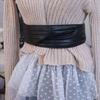 Elastic Wide Waist Belt Elegant PU Leather Women Waistband Without Buckle Luxury Dress Decoration Belts Trouser Decoration