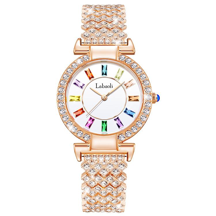 

UTHAI CQ439 New Women watch Color Diamond Inlaid Light Luxury Waterproof Quartz Watch Light Luxury Clock Giftwatches for woman