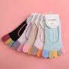 1 Pair Fashion Color Blocking Cotton Women Multi-color Low Cut Spring Five Toe Socks
