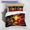 Set Biancheria da Letto Stampata Calcio Belgio 3 Pezzi Copriletto Traspirante Accogliente come Regalo per Inaugurazione Casa o Festa