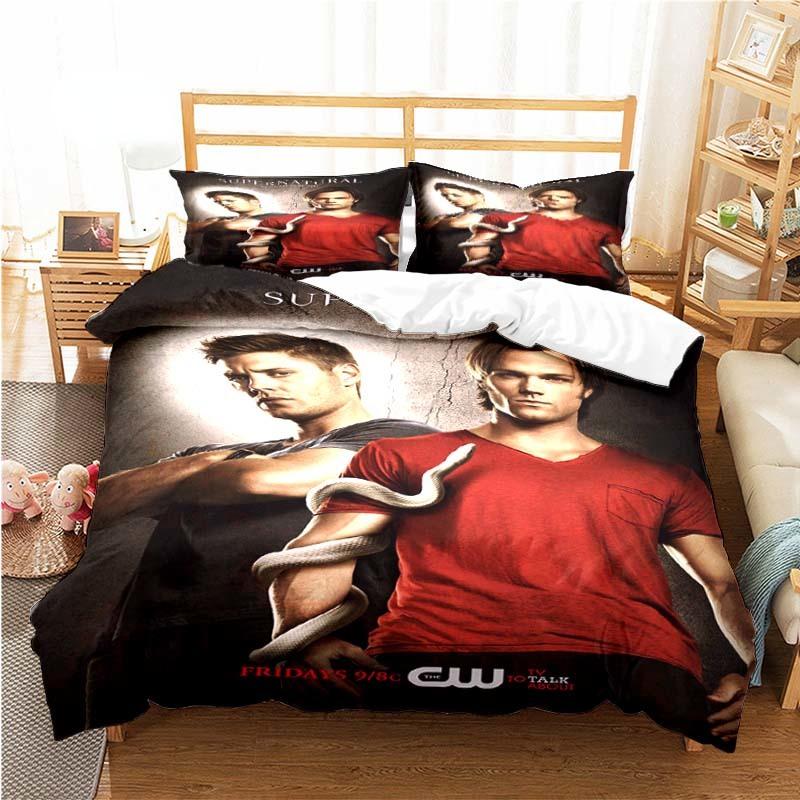 Supernatural Pattern Duvet Cover Set Bedding for Aldult Kids Bed Set Game Quilt Cover Comforter Cover Bedding Set