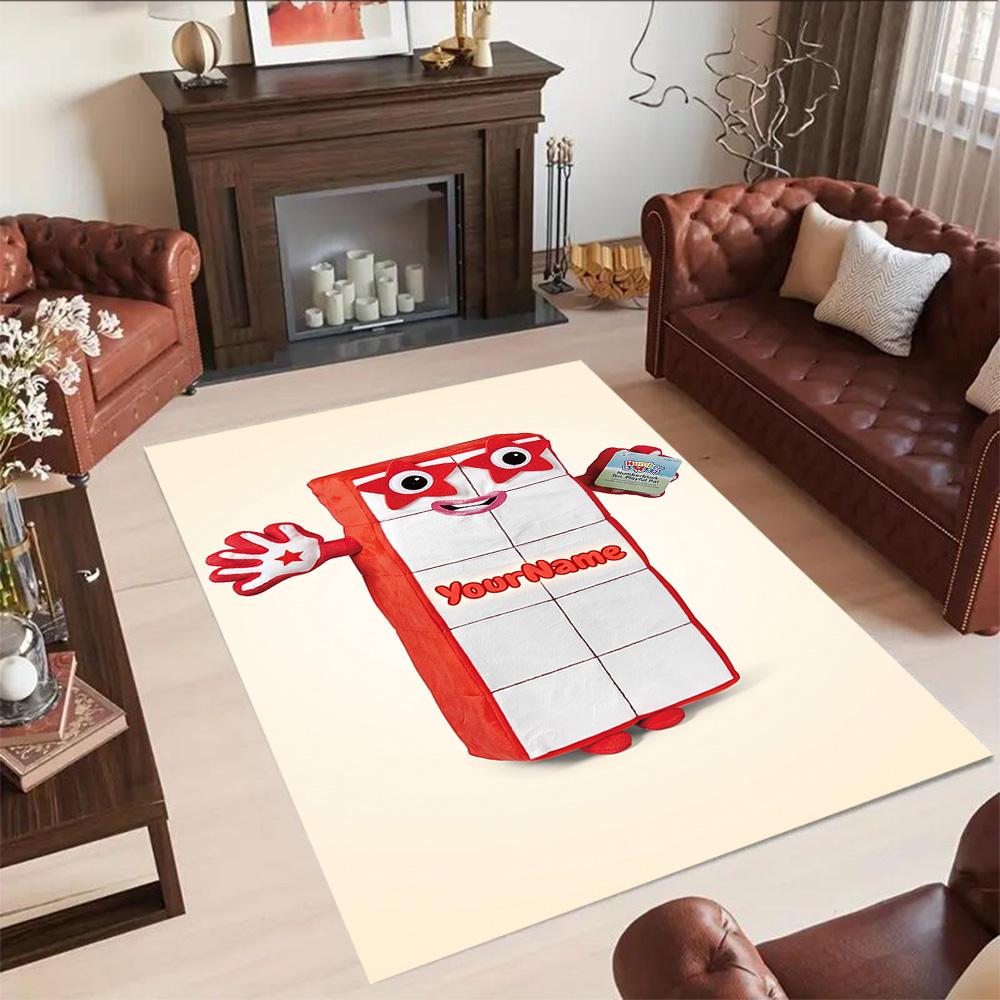 Numberblocks Customized Name Carpet Suitable for Study room Entryway Dormitory Bedrooms Antislip Carpet Anime Office Decor Best for Christmas
