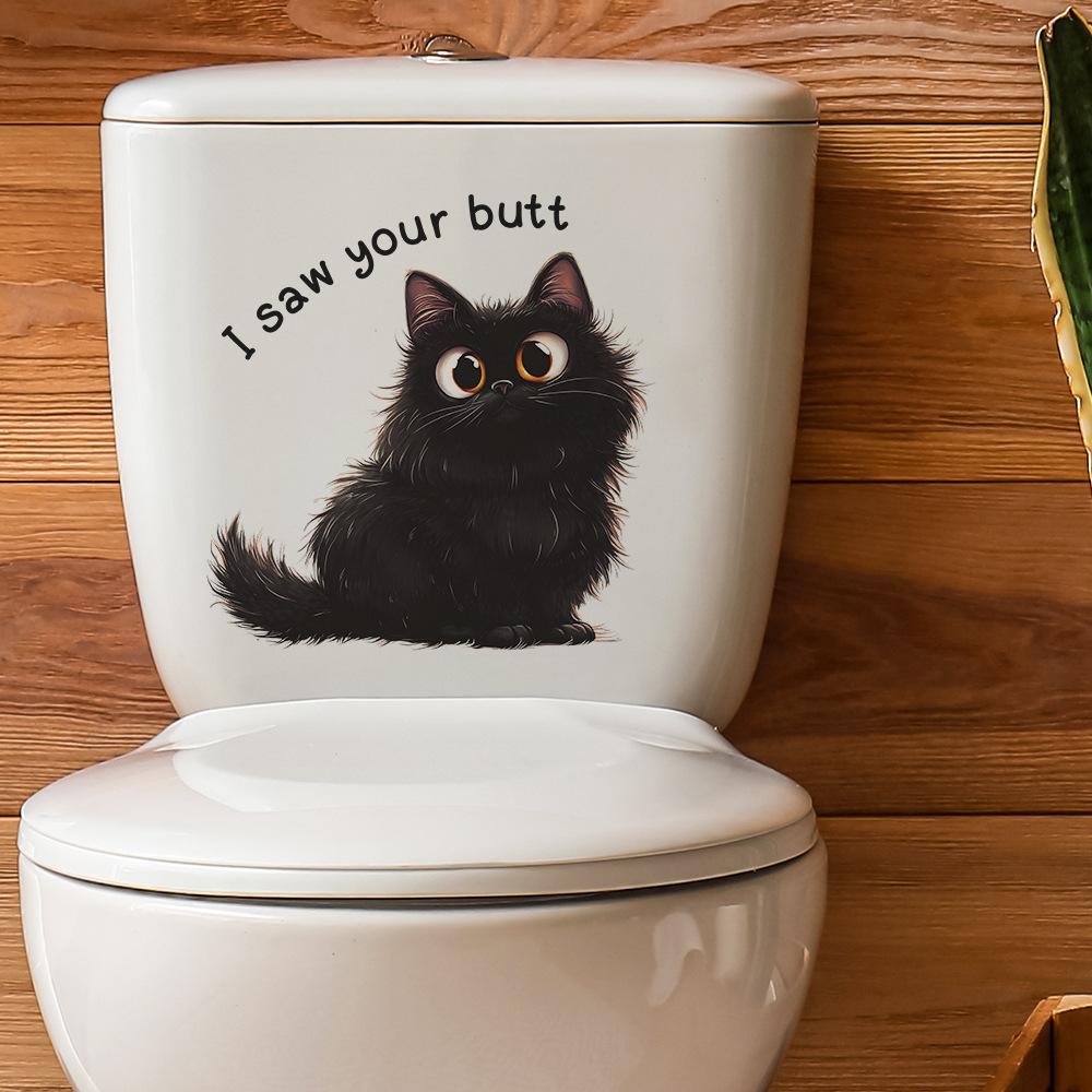 Süßer Kätzchen Toilettensitz Aufkleber Badezimmer Dekoration Abnehmbare Wasserdichte Aufkleber