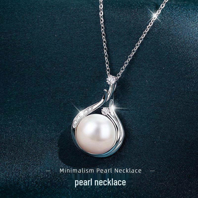

S925 Sterling Silver Freshwater Pearl Pendant Necklace - Chic Design & Elegant Style
