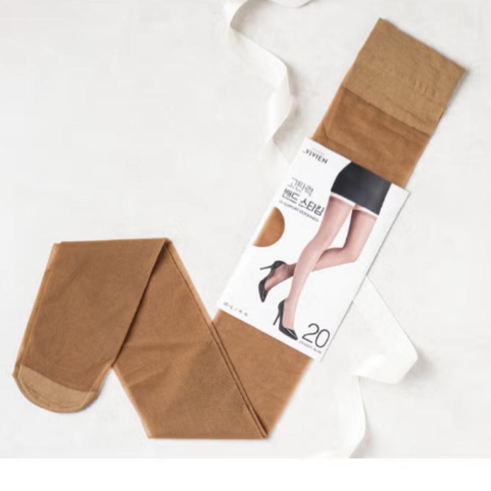 Vivien Pandora Band Stockings Coffee Color 4 Pieces