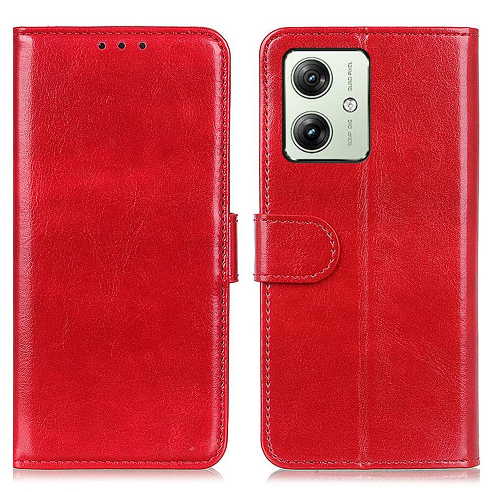 

Чохол для Motorola Moto G54 5G Гаманець з PU шкіри Текстура Crazy Horse Чохол для телефону Red
