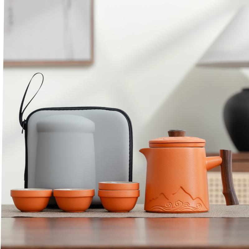Travel Tea Set Small Set Outdoor Camping Portable Kung Fu Tea Set Kuaike Cup Storage Bag Business Gift