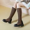 Korean version of long boots women's elastic boots 2025 autumn and winter boots with a thick sole increase of 9 cm fashion versatile trend