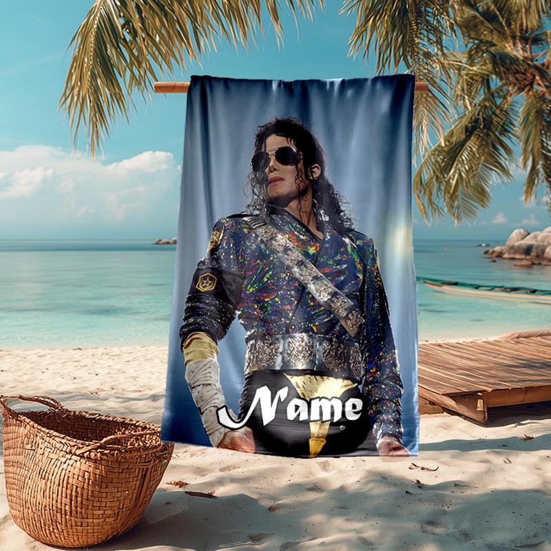 Asciugamano da Spiaggia Ultra-Morbido Personalizzato con Tema Michael Jackson, Ideale per Piscina - Campeggio, Immersioni - Essenziale Perfetto da Viaggio, Asciugamano da Spiaggia Vivace.