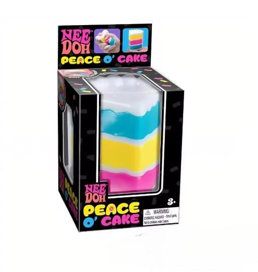 2027 Needoh Peace O' Cake Squishy Toy Nee Doh Rainbow Cake Stress Fidget Sensory Toy