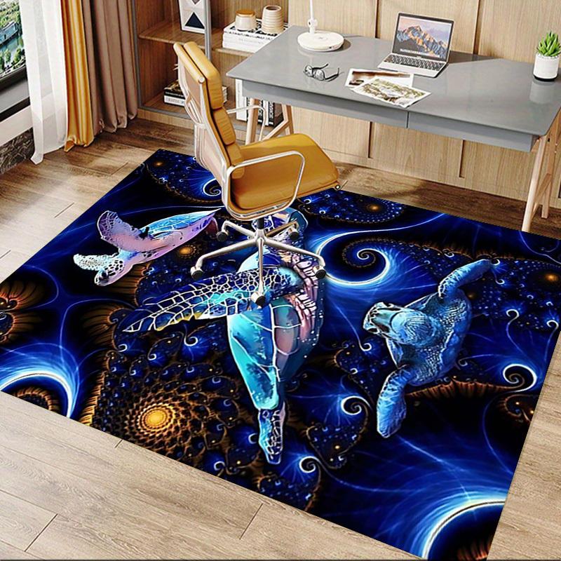 1 Stück Nicht-Rutsch-Bodenmatte mit Meeresschildkrötenmotiv, für Büro, Familie, Schlafzimmer, Studio - Großer Teppich, Dekorative Matte, Langlebiges Material-C0458