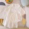 2-teiliges Damen-Pyjama-Set Herzstreifen Kurzarm Knopfleiste Elastischer Bund Lockere kurze Hose Sommer Nachtwäsche Loungewear