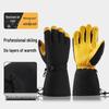 Cross-Border Split-Finger Cowhide Ski Gloves: Thick 3M Insulation, Windproof, Cold-Resistant, Warm for Snow Climbing