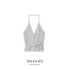 Jnleaog Autumn New Women's Clothing Fashion Style French Design Ruched Sequin Tops 1014801808