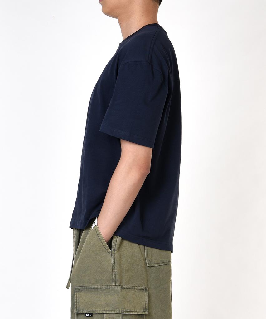 AOG PROJECT Solid Crop Short Sleeve T-Shirt (Navy)