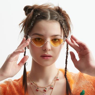 Cat'S Eye Transparent Glasses Popular Retro Sunglasses Women'S Ins Large Frame Men'S Sunglasses