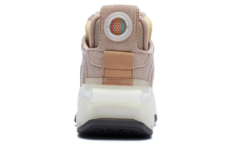Li Ning Enlightenment Textile, Synthetic Leather, Split Suede Slip Resistant, Abrasion Resistant, Lightweight Mid Top AGCR448-1