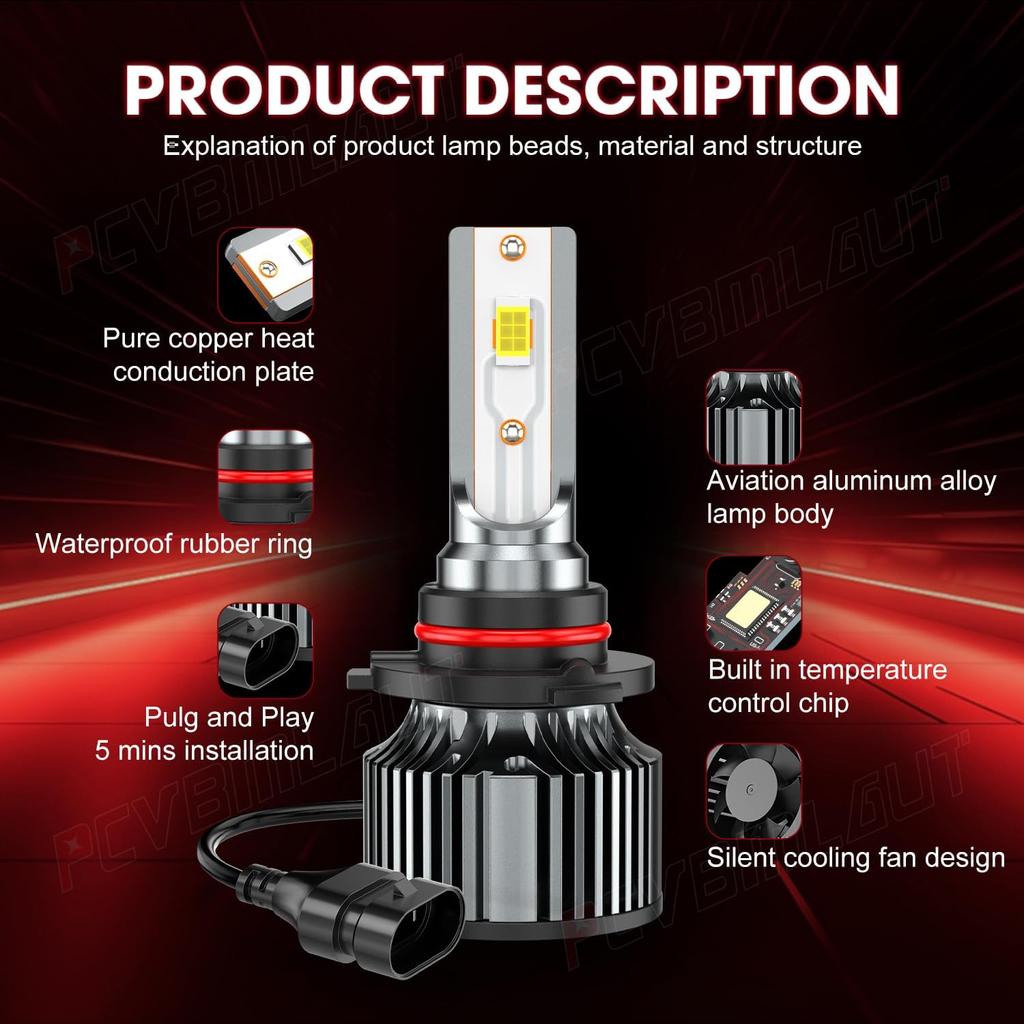 Compatible For Toyota Prius High Low Beam And Fog Lights 2010 2011 2012 2013 2014 2015, 9005 H11 H8/H11 Powersports Bulbs Combo, 6500K White, 500%