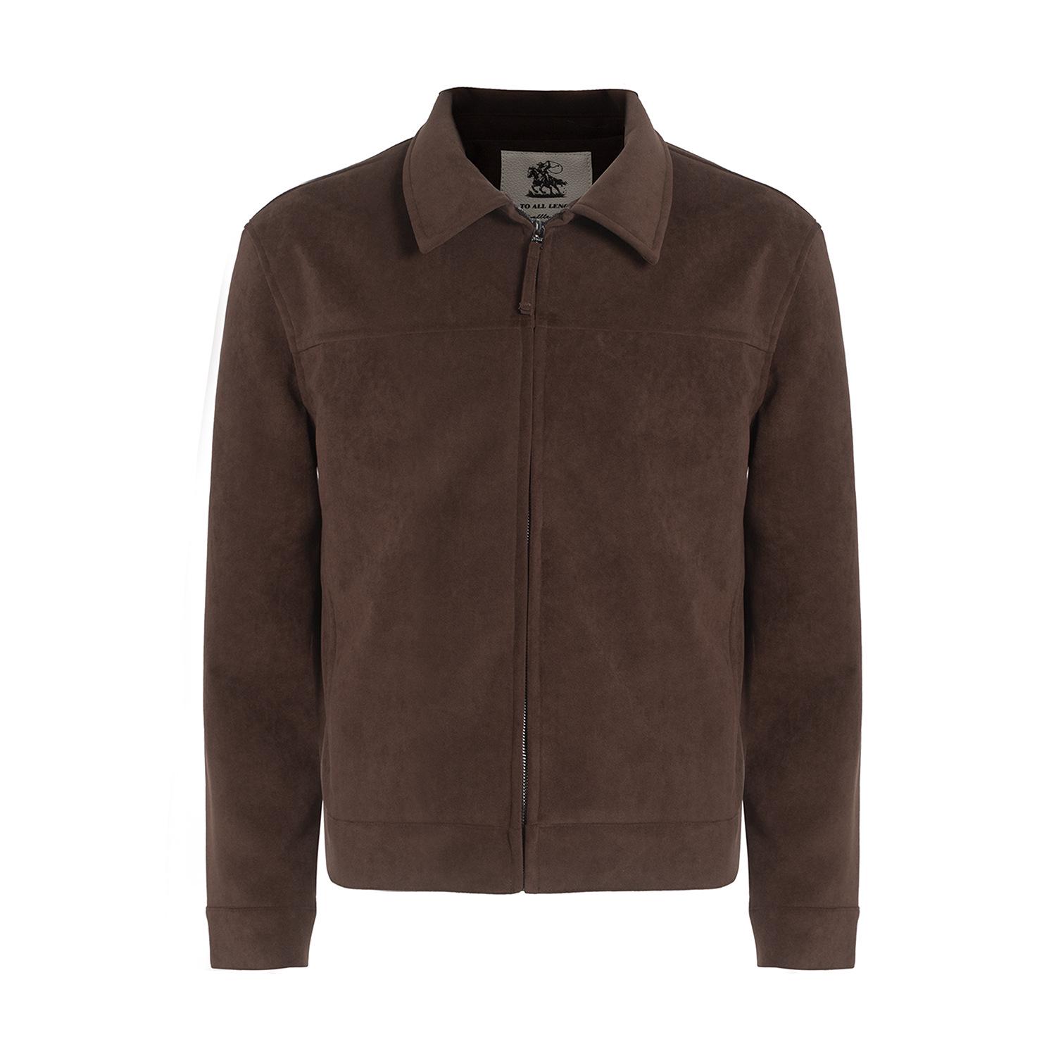 

Мужская винтажная куртка из искусственной замши JMWH: Матовое, Высококлассное Пальто с Лацканами для Осени и Зимы. XL кофейный