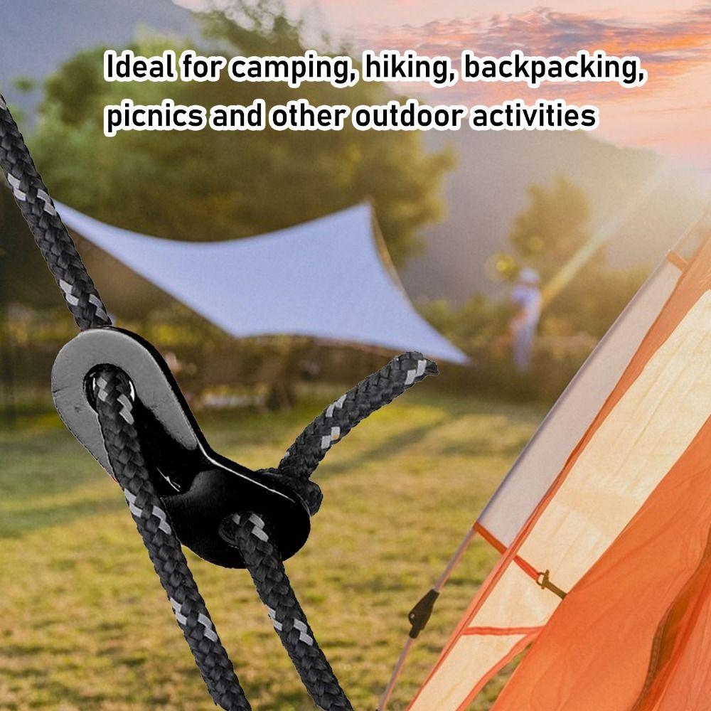 30 Pcs Slip-Proof Cord Adjuster Dual Holes Tent Line Locks Tent Fasteners  Outdoor Activities