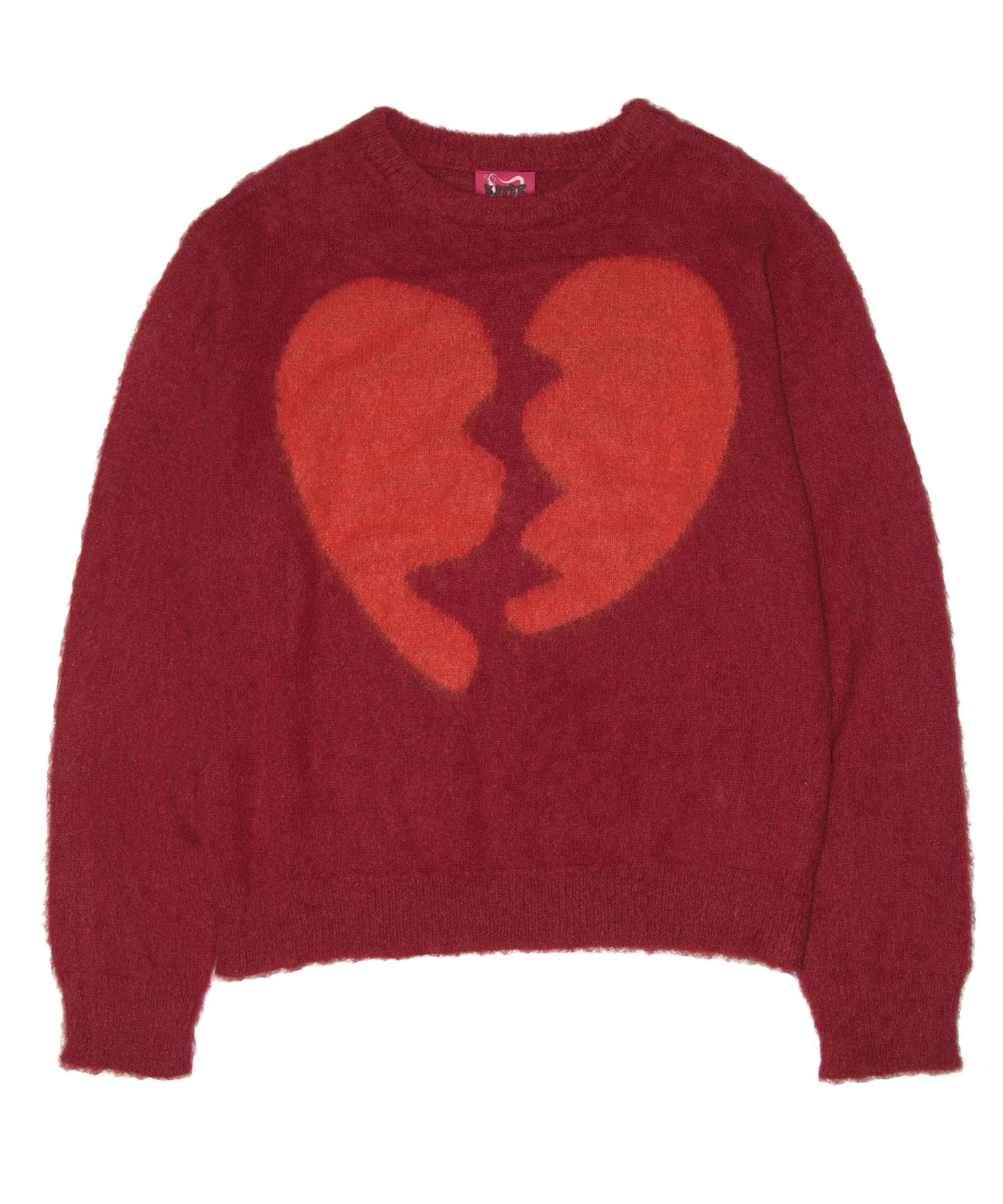Carter Broken Heart Knit - Burgundy Burgundy/Free