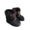 Fashion New Winter Fur Onepiece Raccoon Fur Female Snow Boots Fur Shoes Outdoor Mid Leg Boots