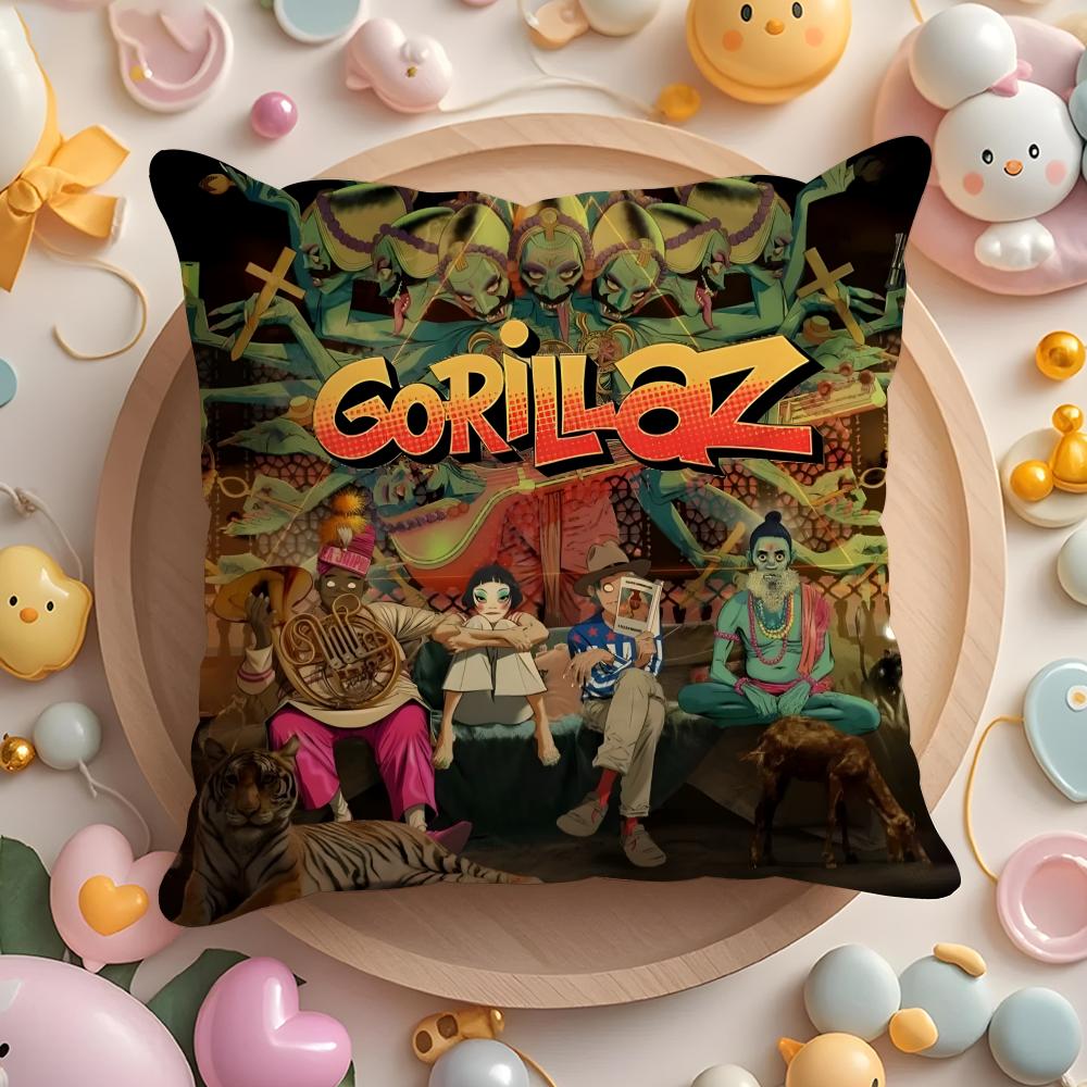 G-GorillazS Band Cushion Cover Home & Car Multi-Scene Pillow Cover - Reversible, Soft & Durable for Daily Use