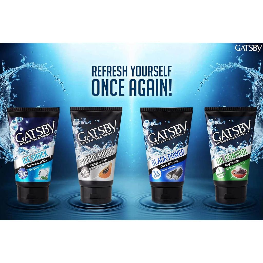 Gatsby Chladivý čisticí gel na obličej Perfect Clean s dřevěným uhlím a 3x peeling pro mastnou pleť hloubkové čištění 100ml Balení po 1