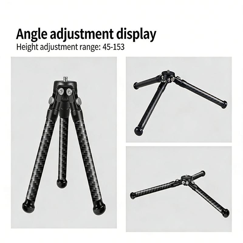 Lightweight Carbon Fiber Mini Tripod For Mobile Camera DSLR 1/4 Inch Screw Stable Base Phone Stand Mount