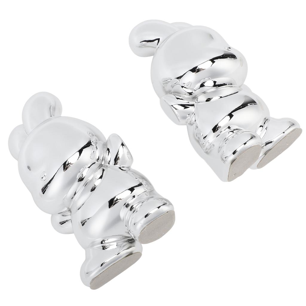 Book Ends Stable Rabbit Shaped Resin Ornament Decorative Bookends for Bedroom Study Shelves Silver