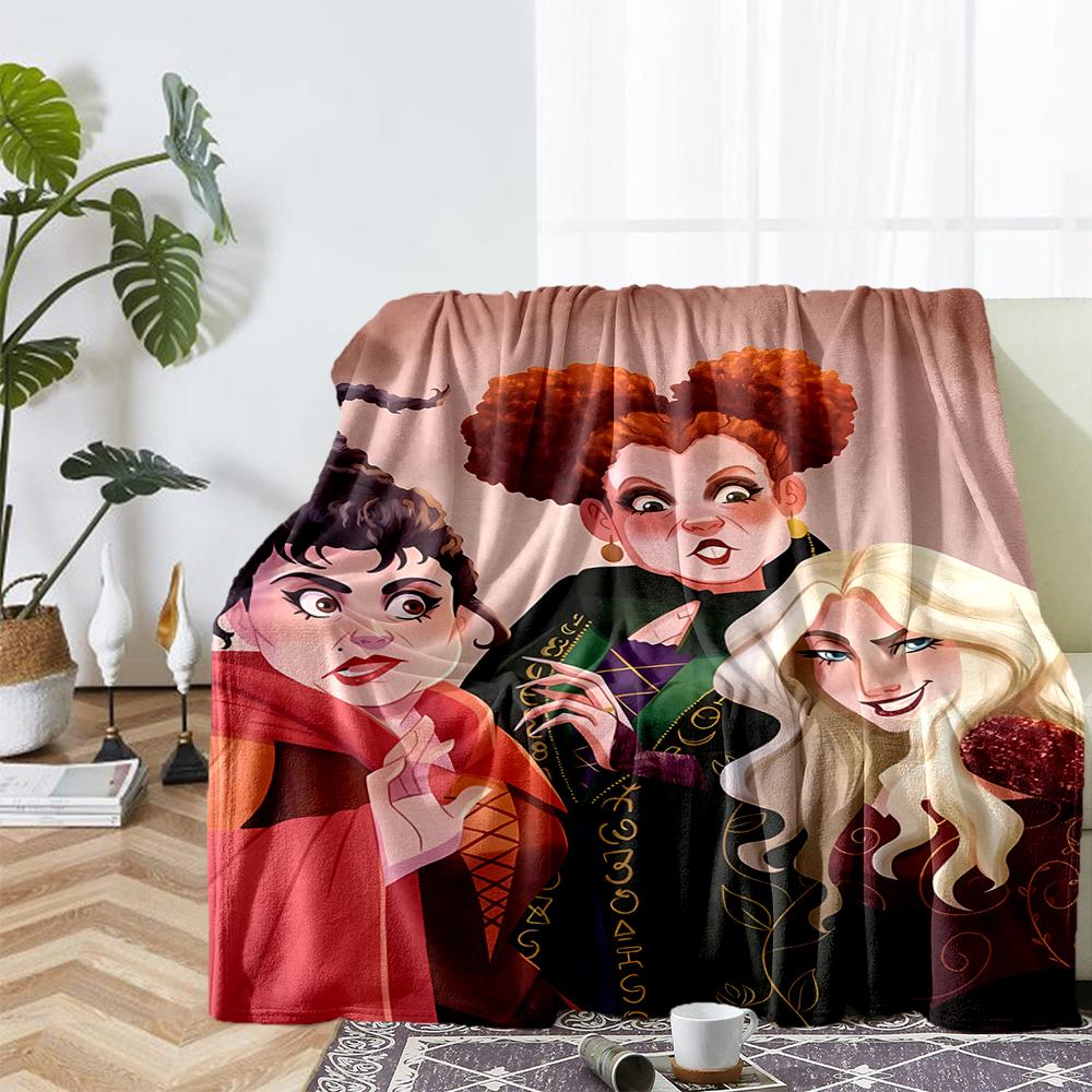 Hocus Pocus Theme Printed Blanket - Perfect for Couch, Bed, Travel & Outdoor Use | Machine Washable, Cozy & Durable.