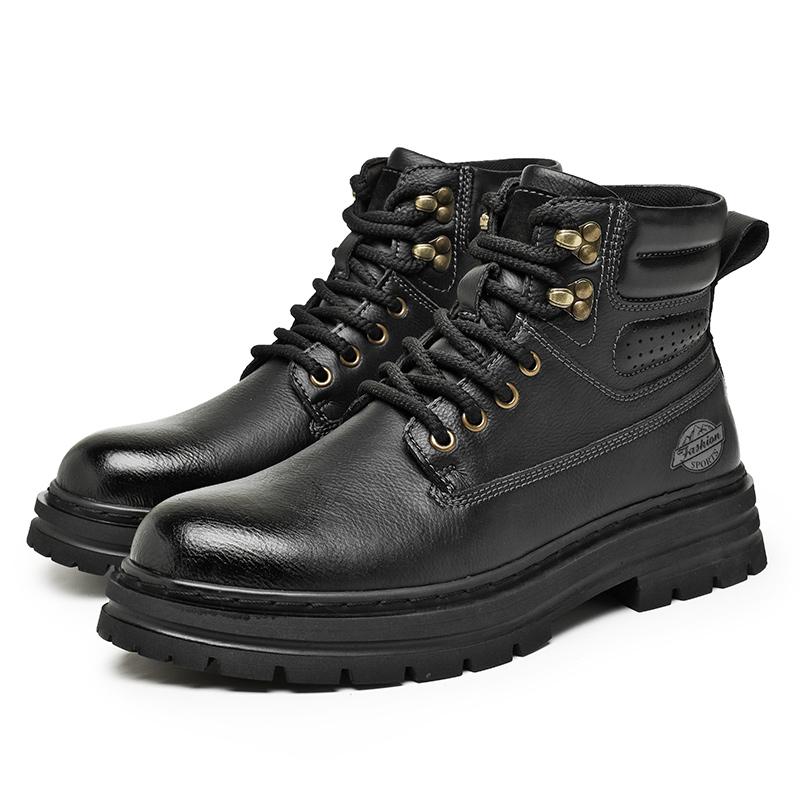 Fashion New Men's Leather Boots Brand Retro Comfortable Boots for Men 2025 Fashion High Top Non Slip Casual Shoes Business Work Shoes