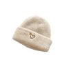 2Pcs/Set Knitted Hat Scarf Set Heart Embroidery Pattern Kids Brimless Hat Long Scarf Set Soft Breathable Winter Accessory