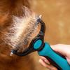 Pet Grooming Rake And Comb, Double-Sided Undercoat Rake Pet Detangling Comb, Dog Dematting Rake, Grooming Tool for Long Short Hair Cats Dogs