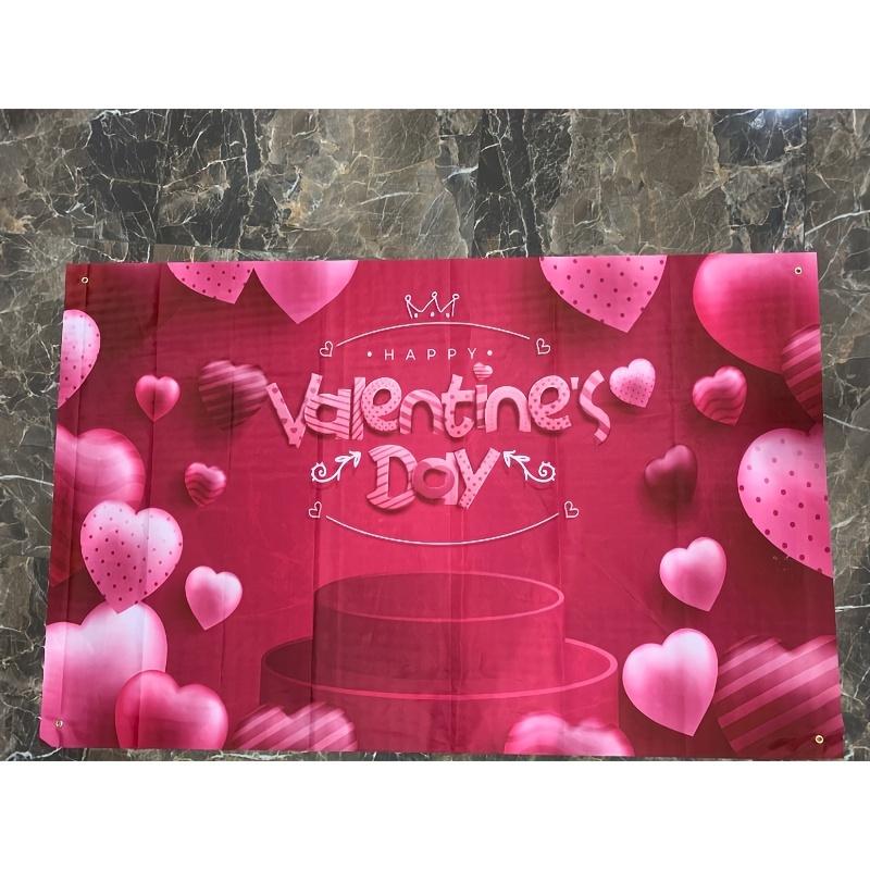 Valentine's Day Backdrop Banner, Valentine's Day Heart Signs Background Hanging, Photo Photography Backdrop, Party Decorations