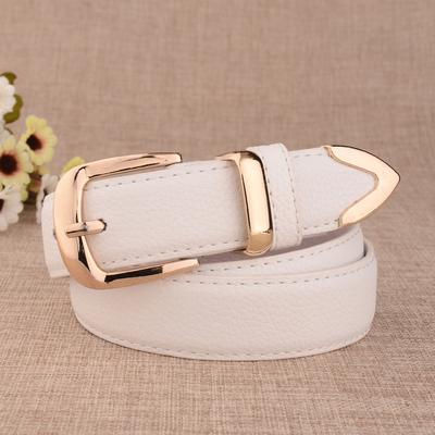 Women's PU Leather Belts with Gold Buckle Fashion Leather Waist Belt Elegant Ladies Belts for Jeans Dress & Casual Wear