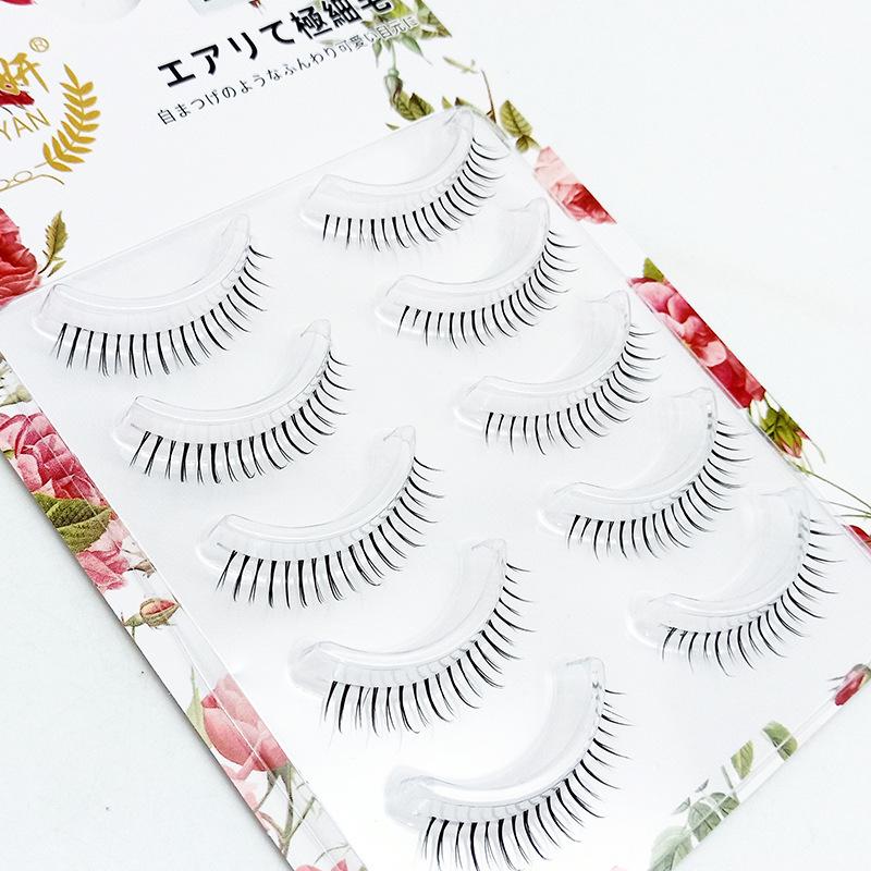 Five Pairs of Transparent Soft Stem Natural-Look Lower Eyelashes DFY-71.