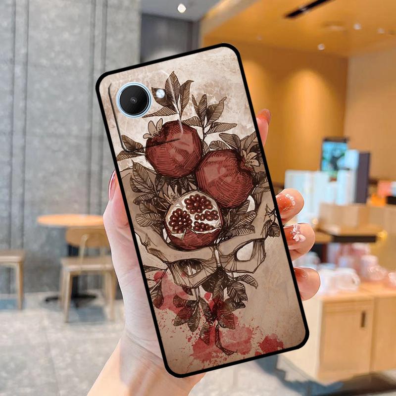 Food Fruit Red Pomegranate Case For Realme C55 C33 C31 C35 C30 C11 C15 C25s C21Y GT Neo 5 3T 2T 8 9 10 11 Pro Plus