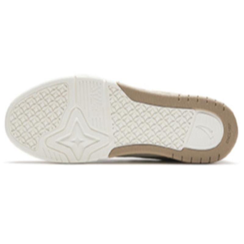 Anta AOJIE Anti-Slip Wear-Resistant Low-Top Skateboard Shoes Men's White Brown Sneakers