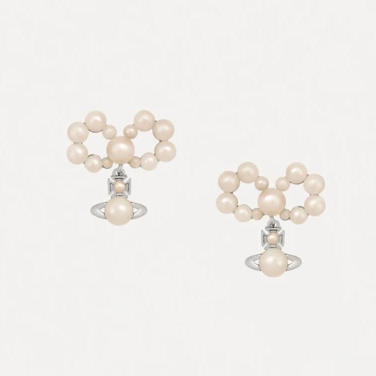 

Westwood Earrings Pearl Necklace Retro Jewelry Women Gifts Decor Ear StyleA