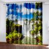 Nature Landscape Sunshine Forest Semi Blackout Curtain Set of 2 Panels for Bedroom Living Room Kitchen Office Home Decoration