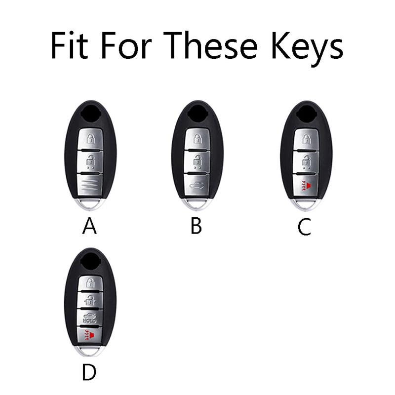 TPU Autoschlüsselhüllen für Nissan Juke X-trial Qashqai Micra Leaf Note Murano Lafesta 2 Tasten Smart-Fernbedienung Schutzhülle
