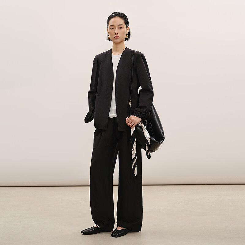 LESS 2026 Spring Collection Collarless Long-Sleeve Blazer