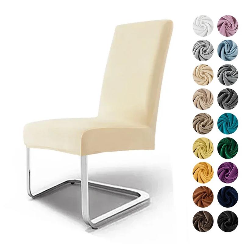 1/2 Stück Samt Stuhlbezug für Esszimmer Verstellbarer Hochzeitsstuhlbezug Elastischer Sitzschoner für Zuhause Bankett Restaurant