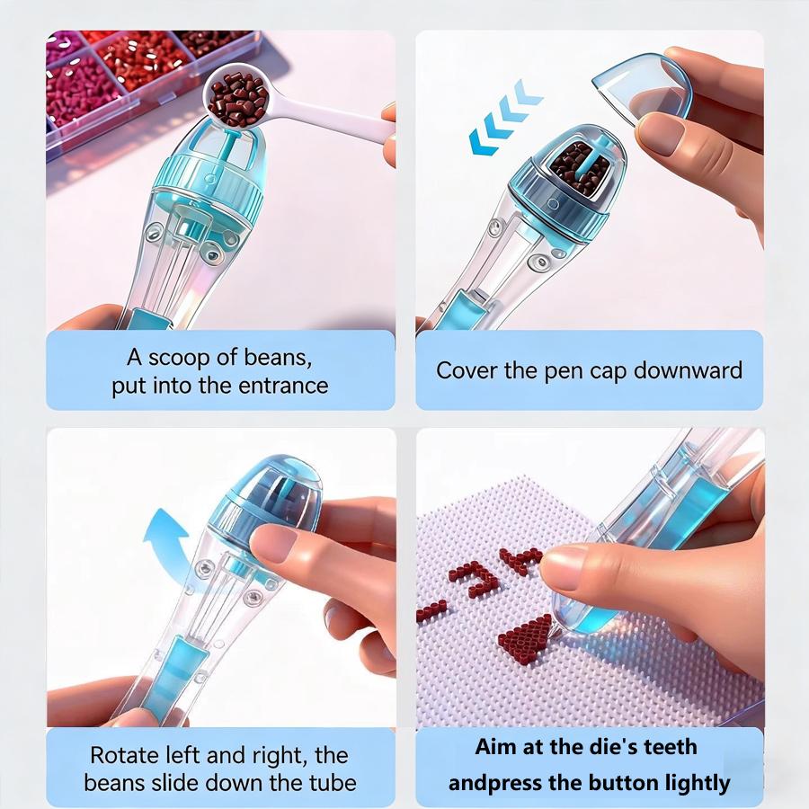 DIY Beaded Pens, 2.6mm 3D Pixel Puzzle Bead DIY Automatic Bead Pen | DIY Handmade Bead Puzzle Pen, Ergonomic Grip Design,